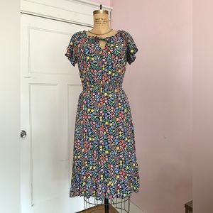 Talbots Bright Floral Flutter Dress